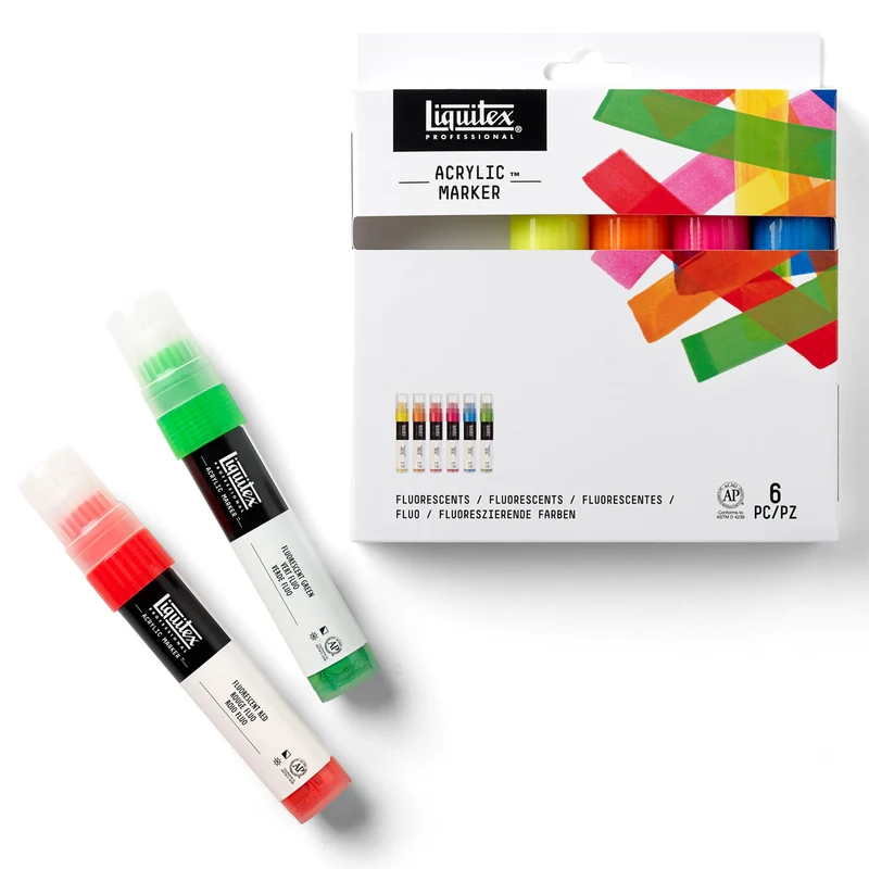 Liquitex Professional - Fluorescent Markers Set - 6x15mm Wide