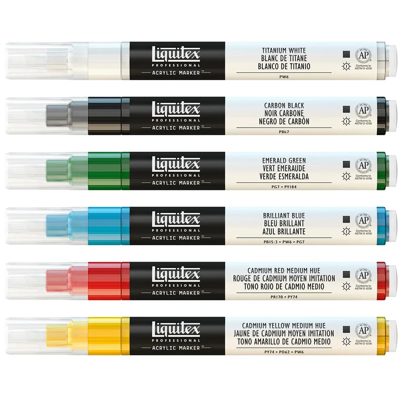 Liquitex Professional - Markers Set - 6x2mm Fine Nib