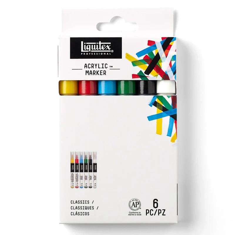 Liquitex Professional - Markers Set - 6x2mm Fine Nib