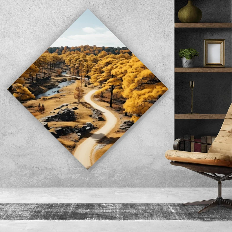 Spannrahmenbild Atemberaubende Landschaft mit malerischen Bäumen Raute