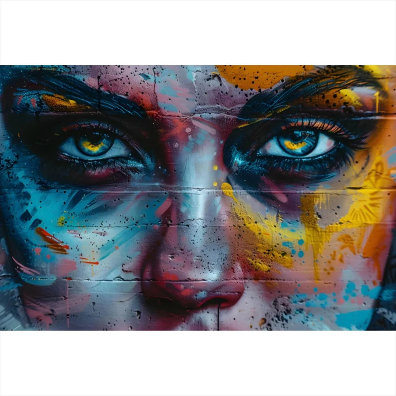 Acrylglasbild Beeindruckendes Gesichtsgraffiti Querformat