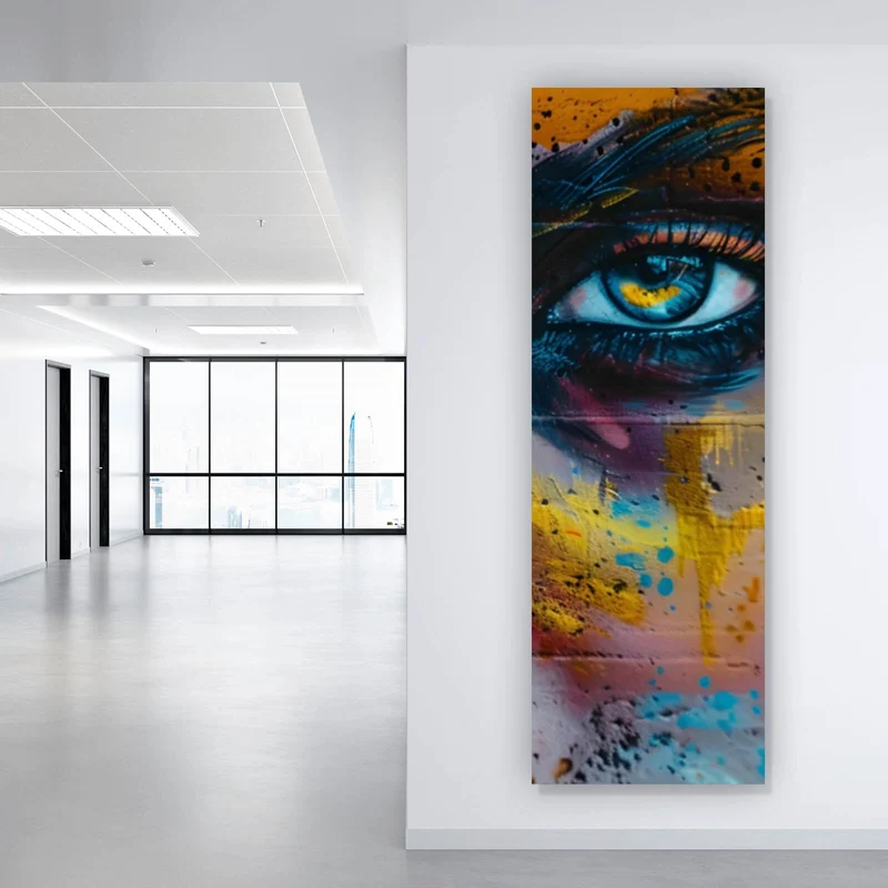 Aluminiumbild gebürstet Beeindruckendes Gesichtsgraffiti Panorama Hoch