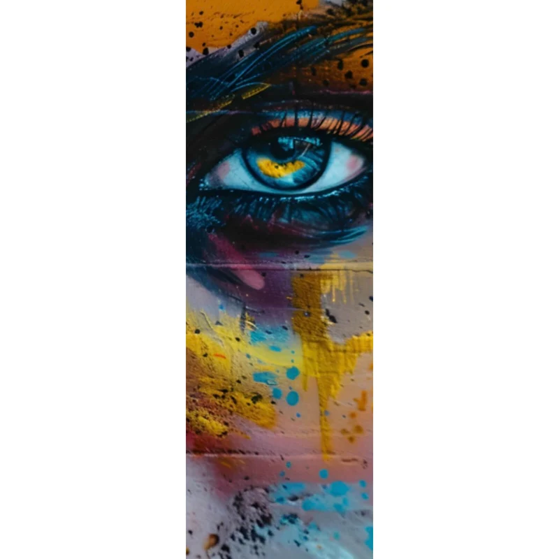 Leinwandbild Beeindruckendes Gesichtsgraffiti Panorama Hoch