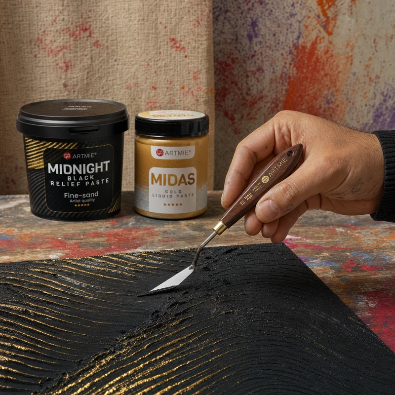Black and Gold Raised Painting — Create Your Own Set