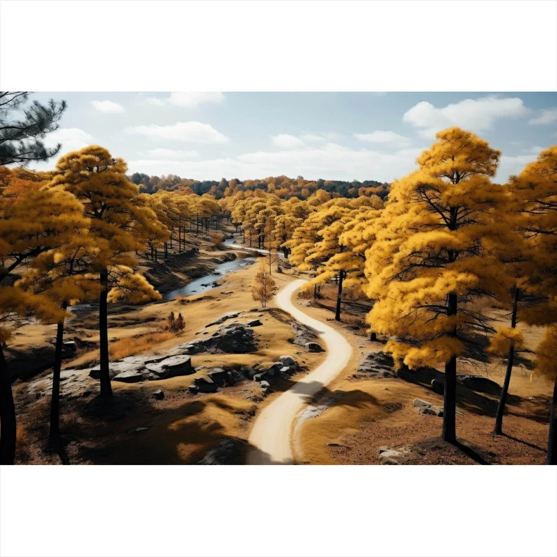 Acrylglasbild Atemberaubende Landschaft mit malerischen Bäumen Querformat