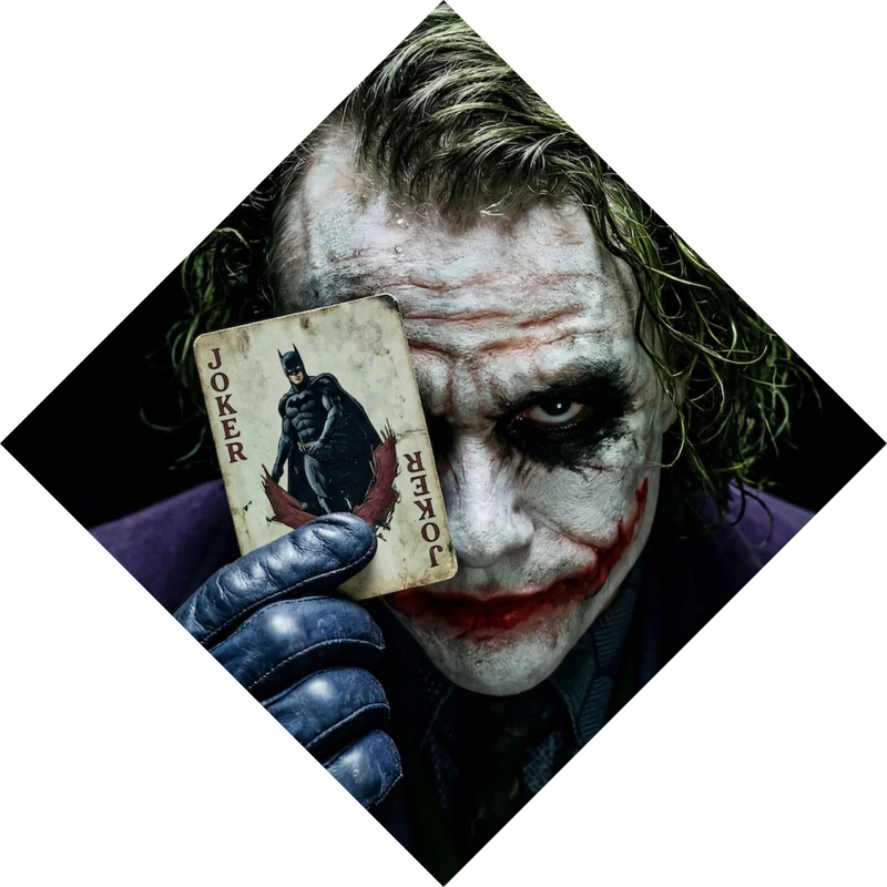 Aluminiumbild Mysteriöses Joker Porträt Raute