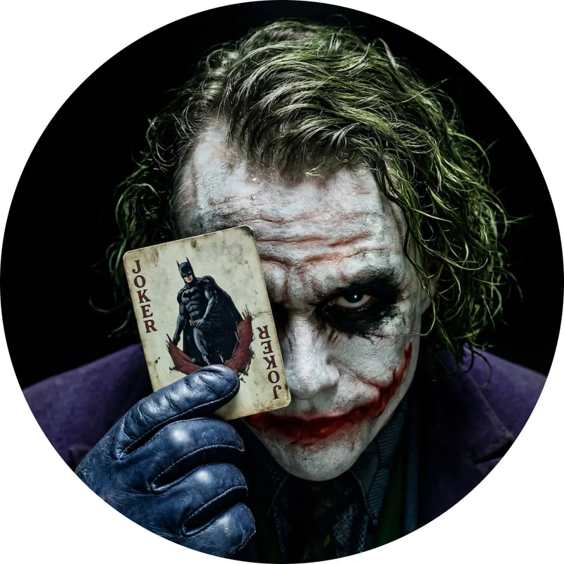 Aluminiumbild gebürstet Mysteriöses Joker Porträt Kreis