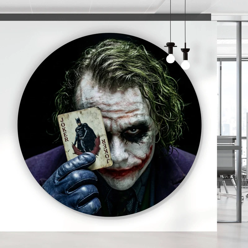 Aluminiumbild Mysteriöses Joker Porträt Kreis
