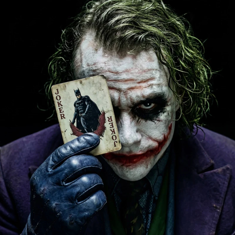 Aluminiumbild gebürstet Mysteriöses Joker Porträt Quadrat
