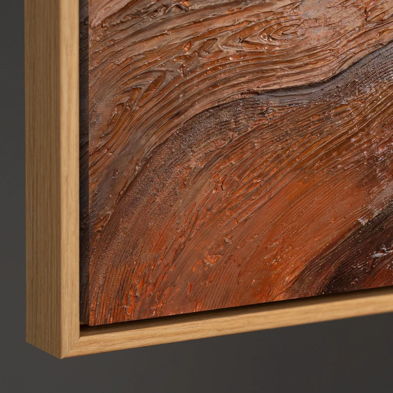 Strukturierte Acrylmalerei in Holzoptik-Rahmen „Atem des Baumes“