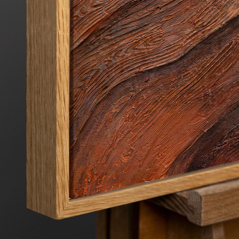 Strukturierte Acrylmalerei in Holzoptik-Rahmen „Atem des Baumes“