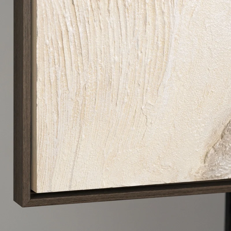 Abstraktes Acrylbild in Beige Grau in Rahmen – Struktur Wandkunst „Spuren der Zeit“