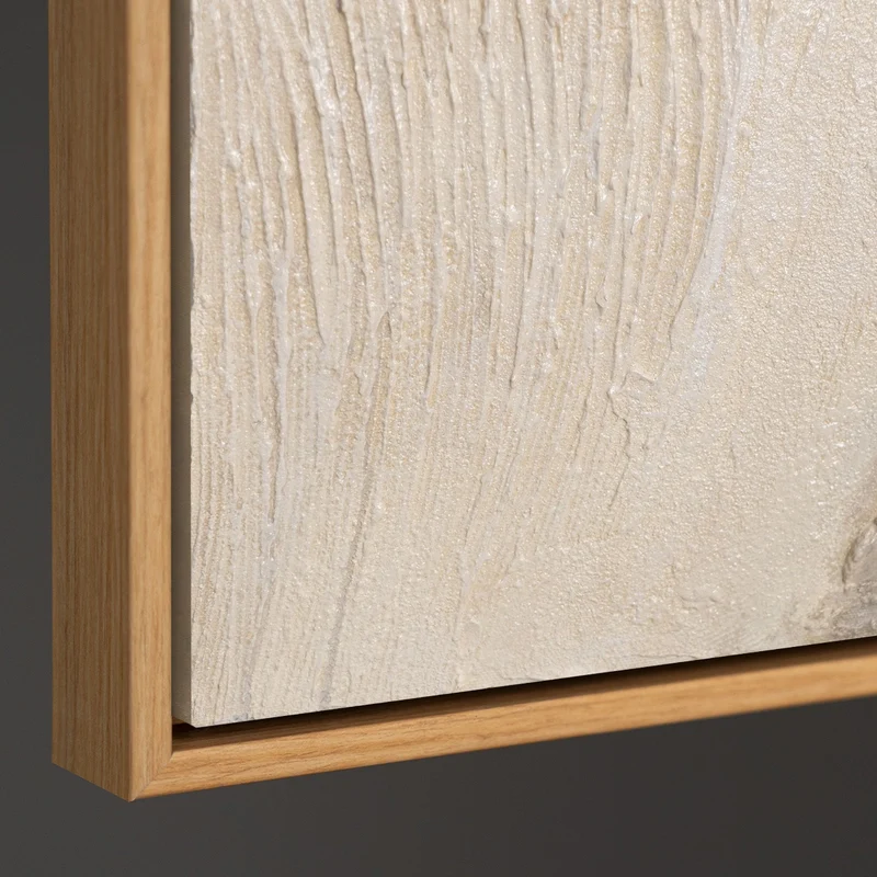 Abstraktes Acrylbild in Beige Grau in Rahmen – Struktur Wandkunst „Spuren der Zeit“