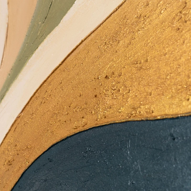 Modernes Acrylgemälde auf Leinwand „Echo des Windes“ in warmen Naturtönen mit Rahmen