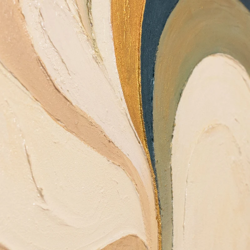 Modernes Acrylgemälde auf Leinwand „Echo des Windes“ in warmen Naturtönen mit Rahmen