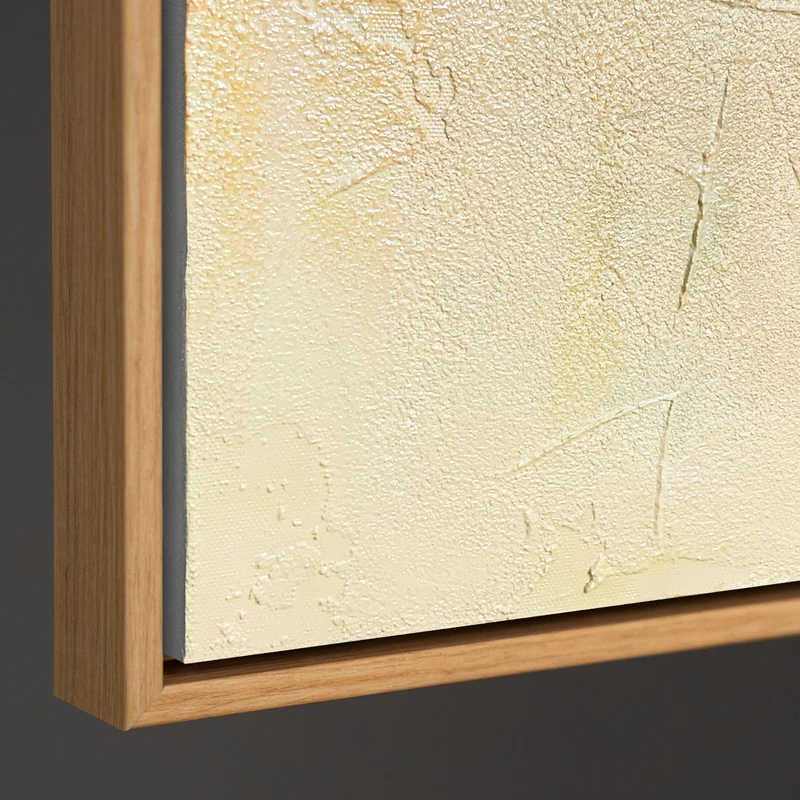 Geometrische Wandkunst auf Leinwand „Gleichgewicht“ in Naturfarben mit Rahmen