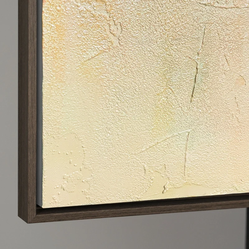 Geometrische Wandkunst auf Leinwand „Gleichgewicht“ in Naturfarben mit Rahmen