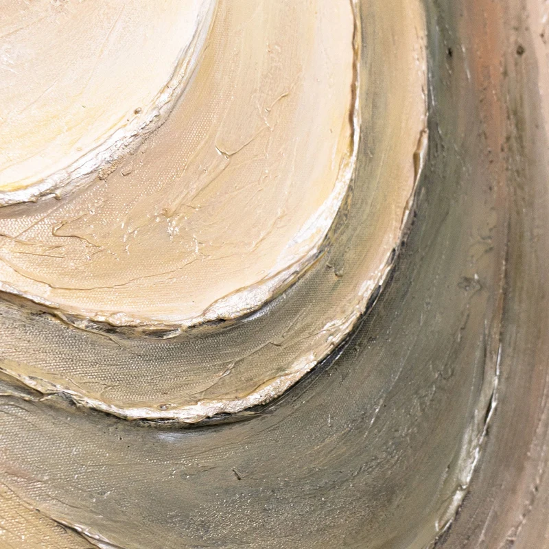 Abstraktes Leinwandbild „Sanfte Strömung“ mit Struktur und Naturfarben - Original Acrylbild mit Rahmen