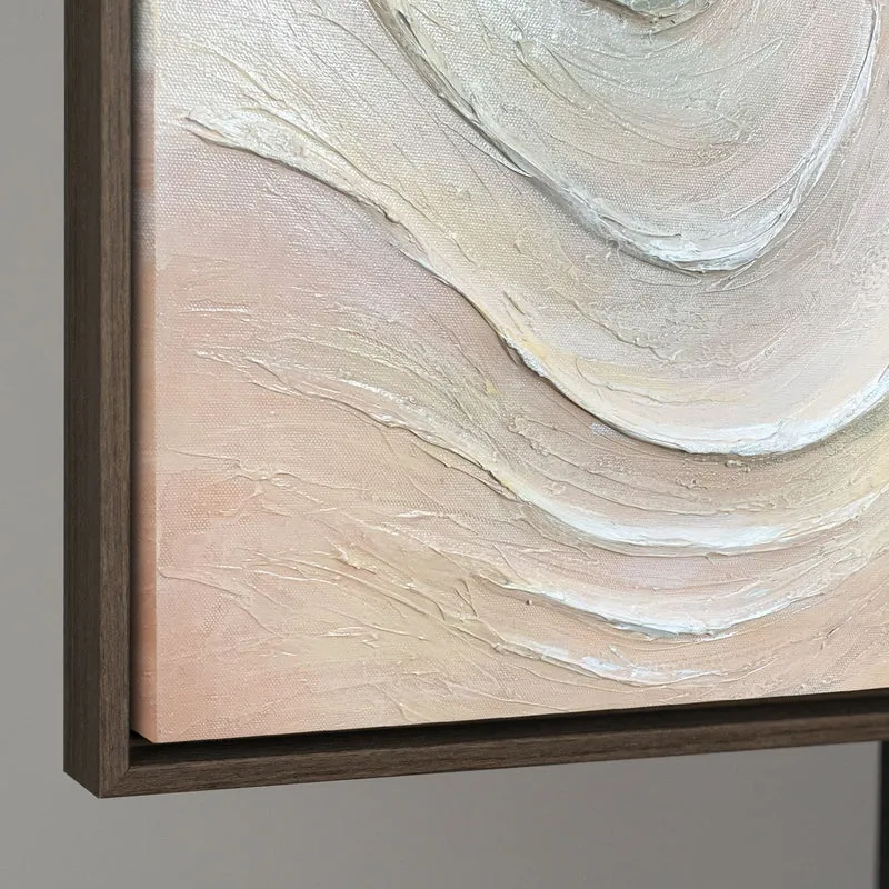 Abstraktes Leinwandbild „Sanfte Strömung“ mit Struktur und Naturfarben - Original Acrylbild mit Rahmen