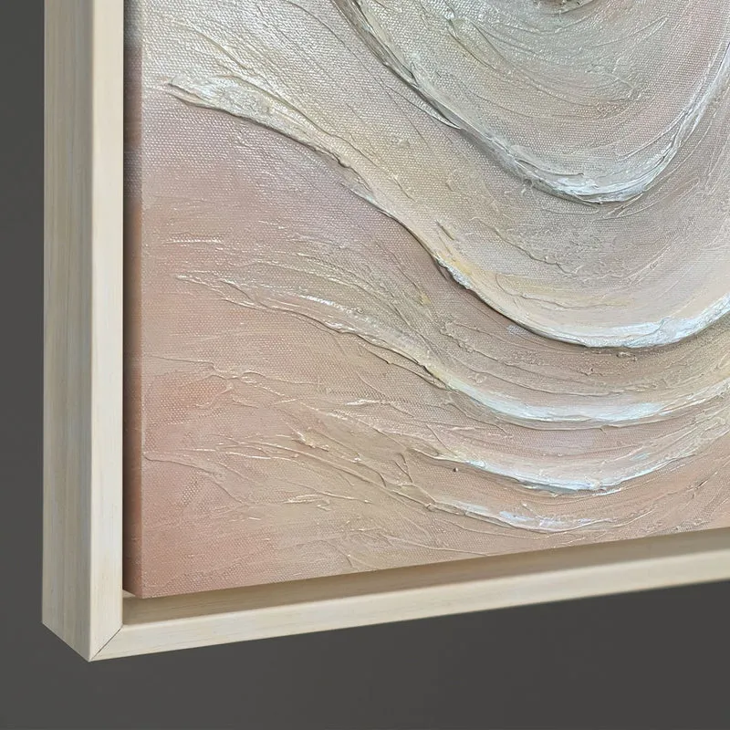 Abstraktes Leinwandbild „Sanfte Strömung“ mit Struktur und Naturfarben - Original Acrylbild mit Rahmen