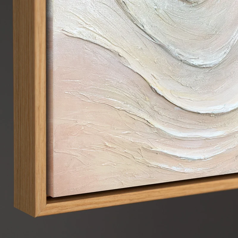 Abstraktes Leinwandbild „Sanfte Strömung“ mit Struktur und Naturfarben - Original Acrylbild mit Rahmen