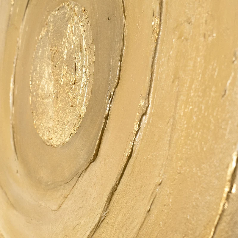 Handgemaltes abstraktes Gemälde mit Goldstruktur – Moderne Acrylbild mit Rahmen „Kreise der Zeit“