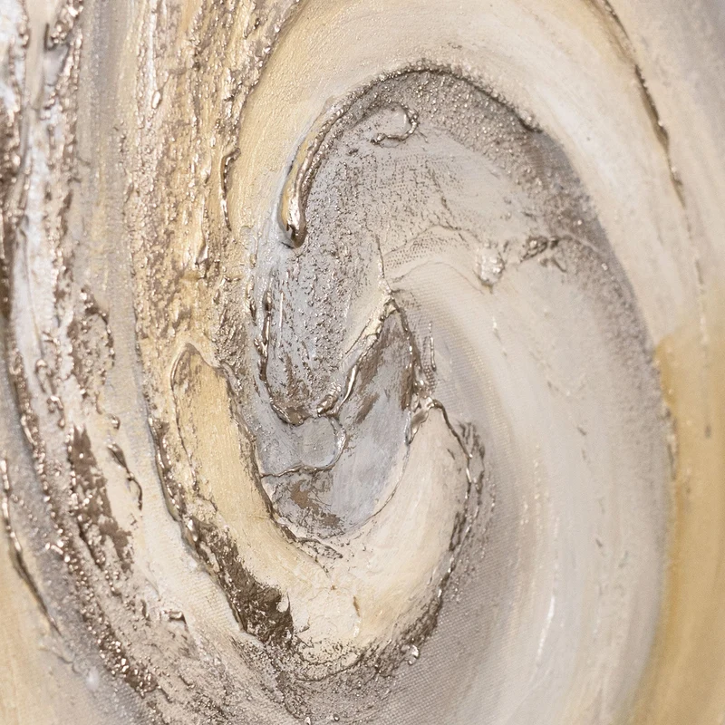 Modernes abstraktes Acrylbild in Beige Grau – Struktur Wandkunst „Sand und Wolken“