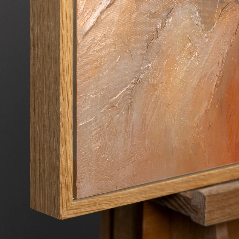 Modernes abstraktes Acrylbild in Braun Gold – Struktur Wandkunst mit Rahmen „Blitz der Ewigkeit“