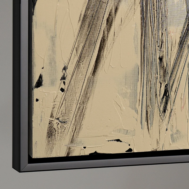 Modernes Acrylbild Linien & Kontraste – Abstrakte Wandkunst „Parallelen und Schnittpunkte“