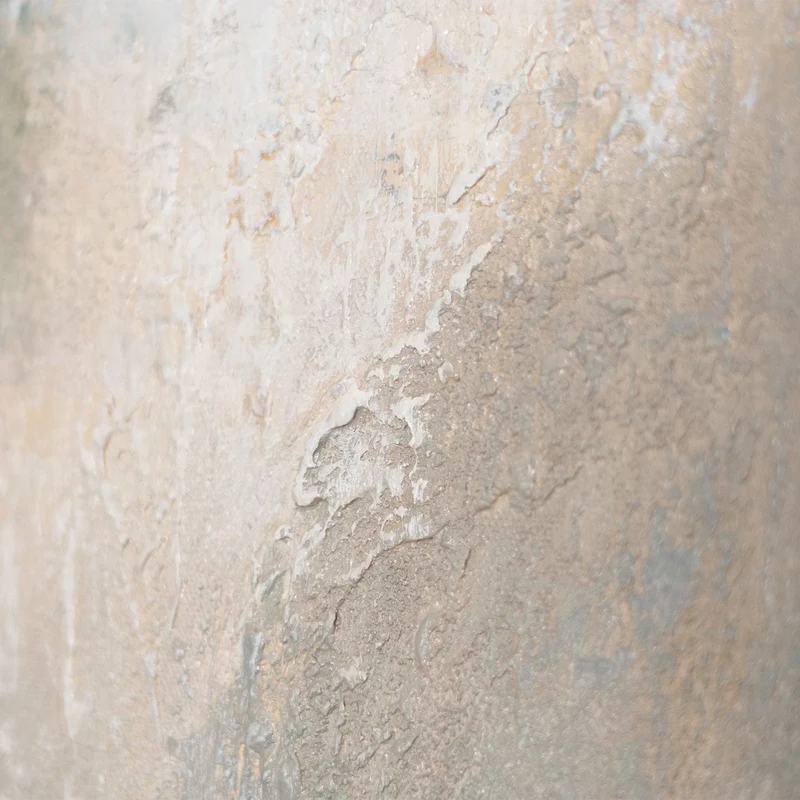 Abstraktes Gemälde mit Rahmen - Modernes Wandbild in Beige Blau Gold „Lichtübergänge“