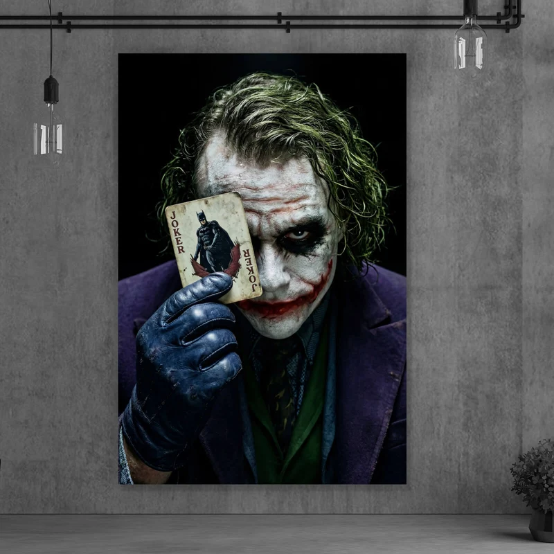 Aluminiumbild gebürstet Mysteriöses Joker Porträt Hochformat