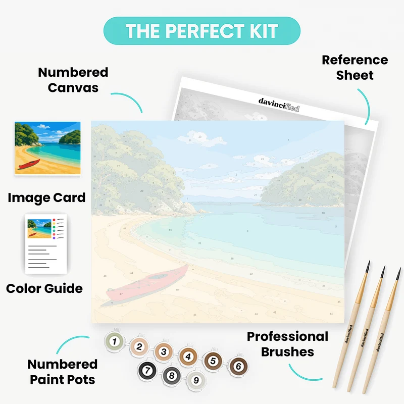 Red Kayak Cove - Paint by Numbers Kit