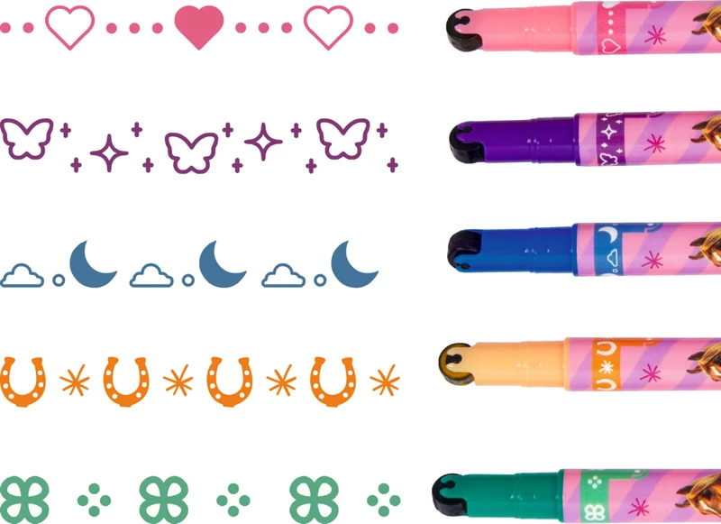 Spiegelburg Pferdefreunde Fineliner mit Rollstempel 5er