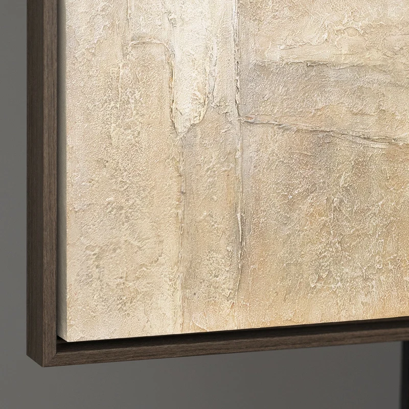Abstraktes Acrylbild auf Leinwand in Beige Grau „Vertikalen der Zeit“