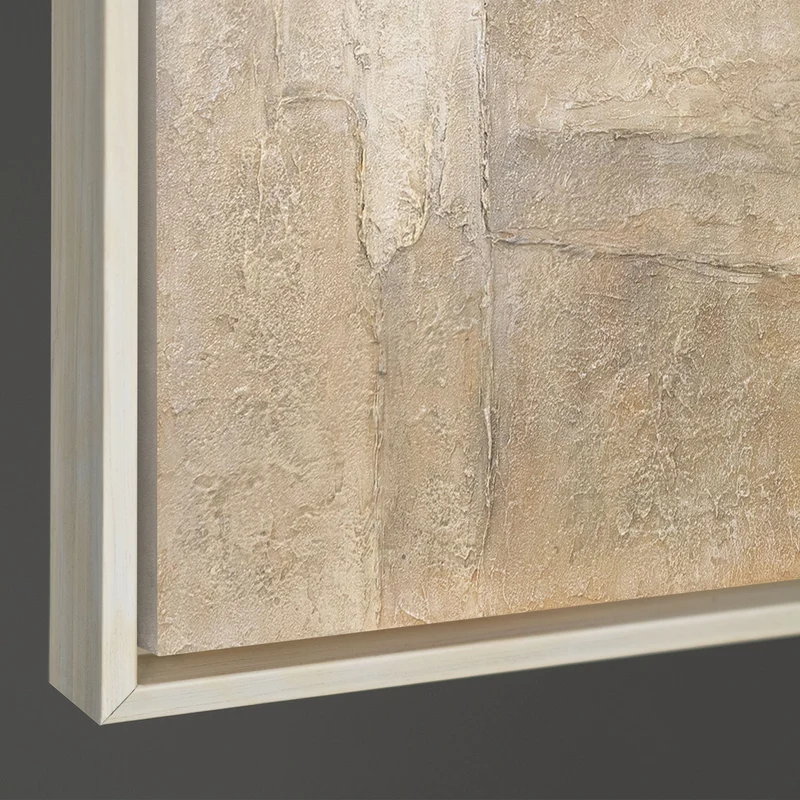 Abstraktes Acrylbild auf Leinwand in Beige Grau „Vertikalen der Zeit“