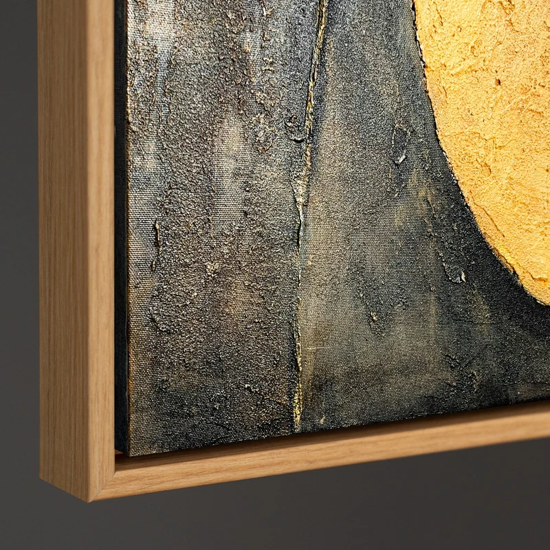 Abstraktes Acrylbild Geometrie mit Rahmen – Handgemaltes Wandbild „Harmonie der Kurven“