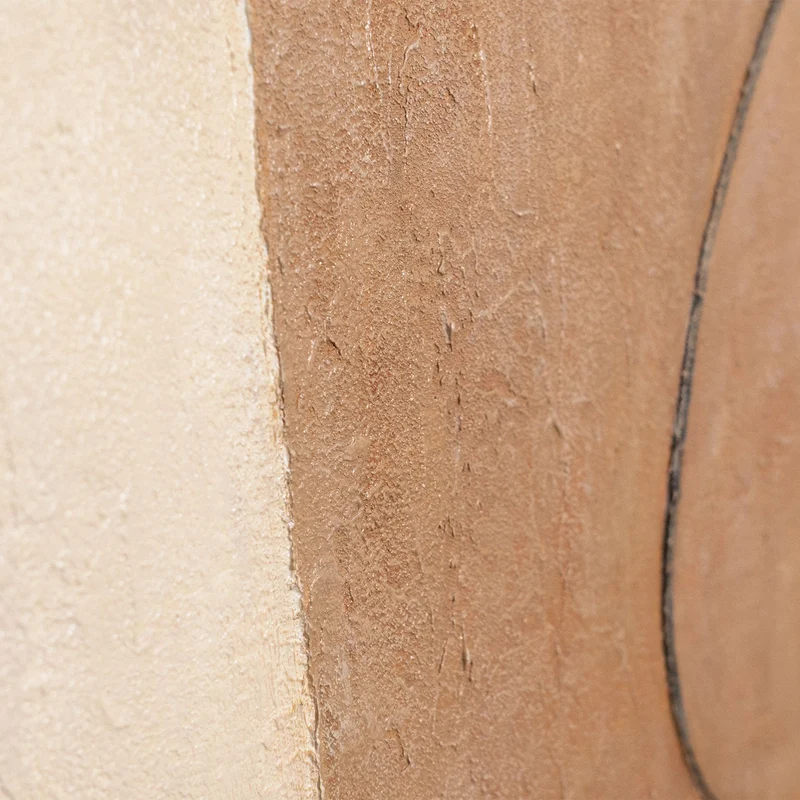 Modernes Gemälde Beige & Grau mit Rahmen – Abstrakte Kunst „Ausgewogenheit der Kontraste“