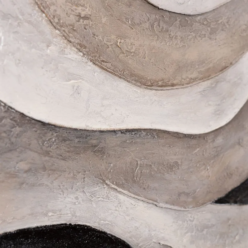 Acrylbild mit Struktur – Elegante Abstrakte Kunst in Beige & Grau „Sandwellen“