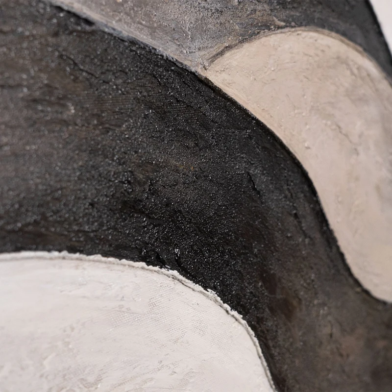 Acrylbild mit Struktur – Elegante Abstrakte Kunst in Beige & Grau „Sandwellen“