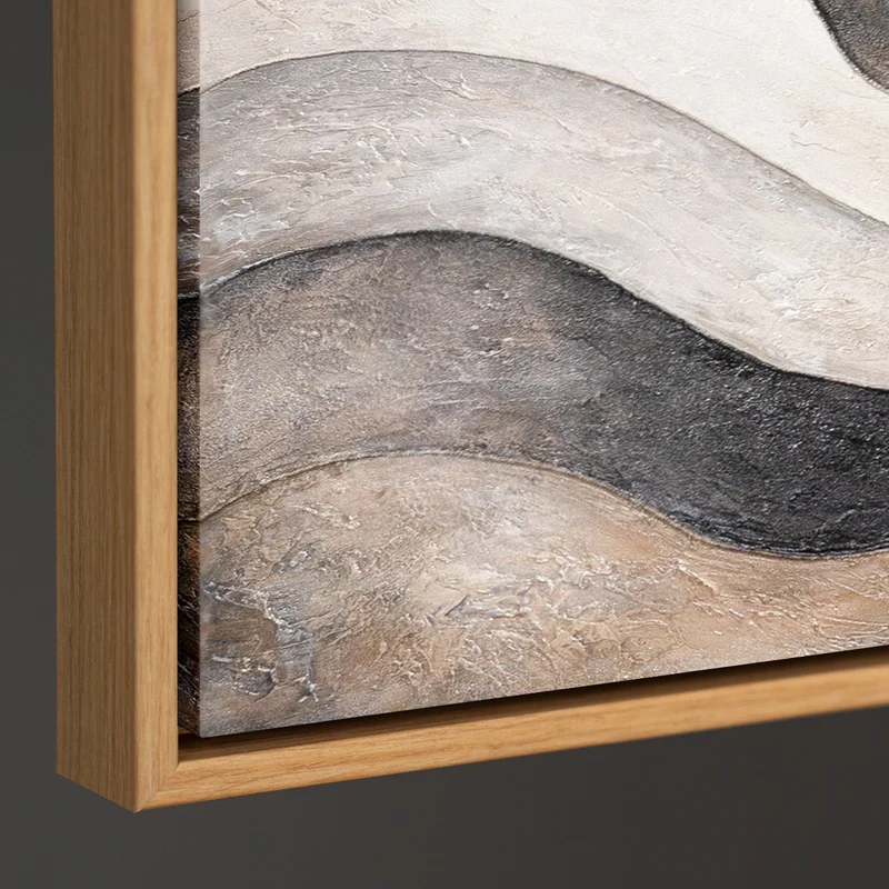 Acrylbild mit Struktur – Elegante Abstrakte Kunst in Beige & Grau „Sandwellen“