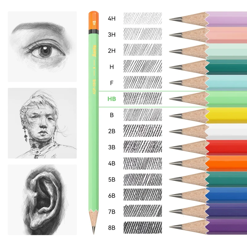 Arrtx Sketch Pencils 14 Pack #2 HB Art Drawing Pencils