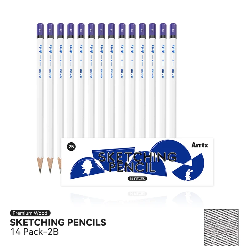 Arrtx Sketch Pencils 14 Pack 2B Drawing Pencils Set