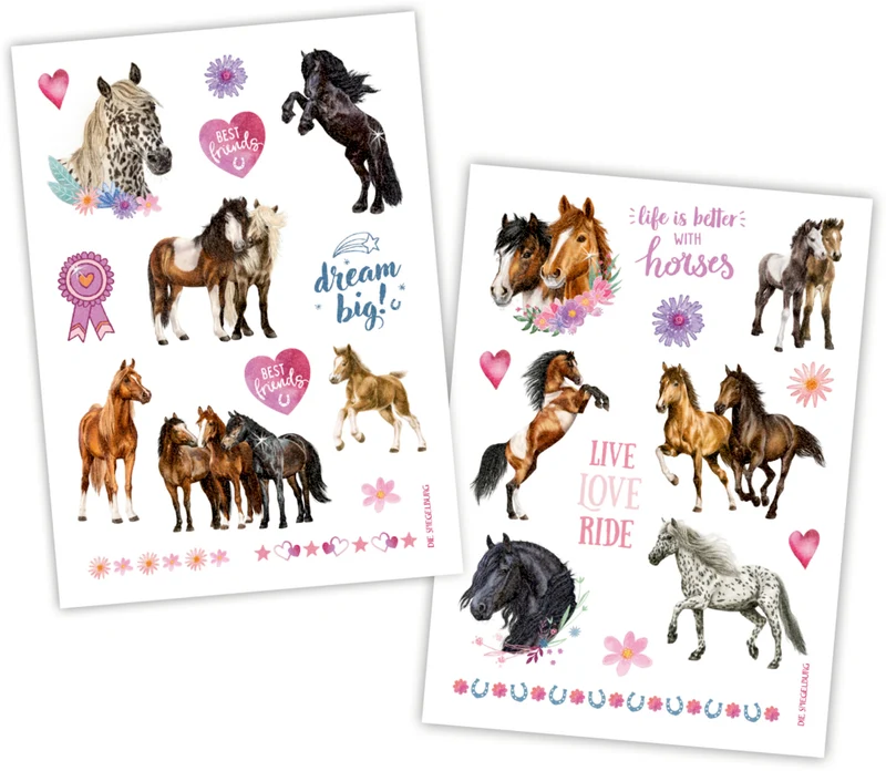 Spiegelburg Pferdefreunde Glitzer-Tattoos – 29 Motive