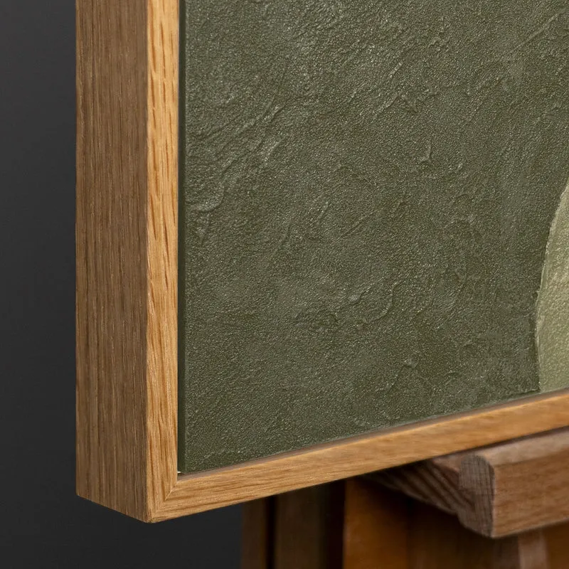 Handgemalte Acrylkunst – Modernes Wandgemälde in Grün & Beige „Das Flüstern der Täler“
