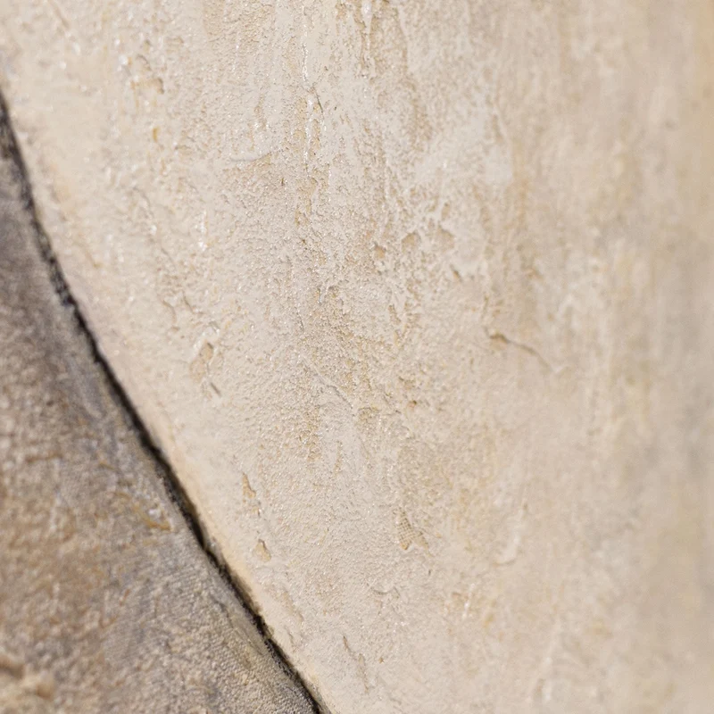Handgemalte Gemälde mit Rahmen – Moderne Wanddeko Beige „Duett der Halbkreise“