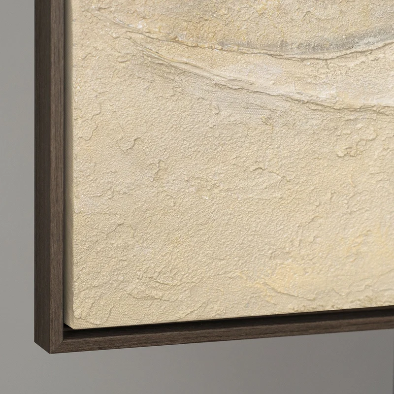 Handgemalte Naturtöne – Moderne Gemälde auf Leinwand mit Rahmen „Schatten und Sand“