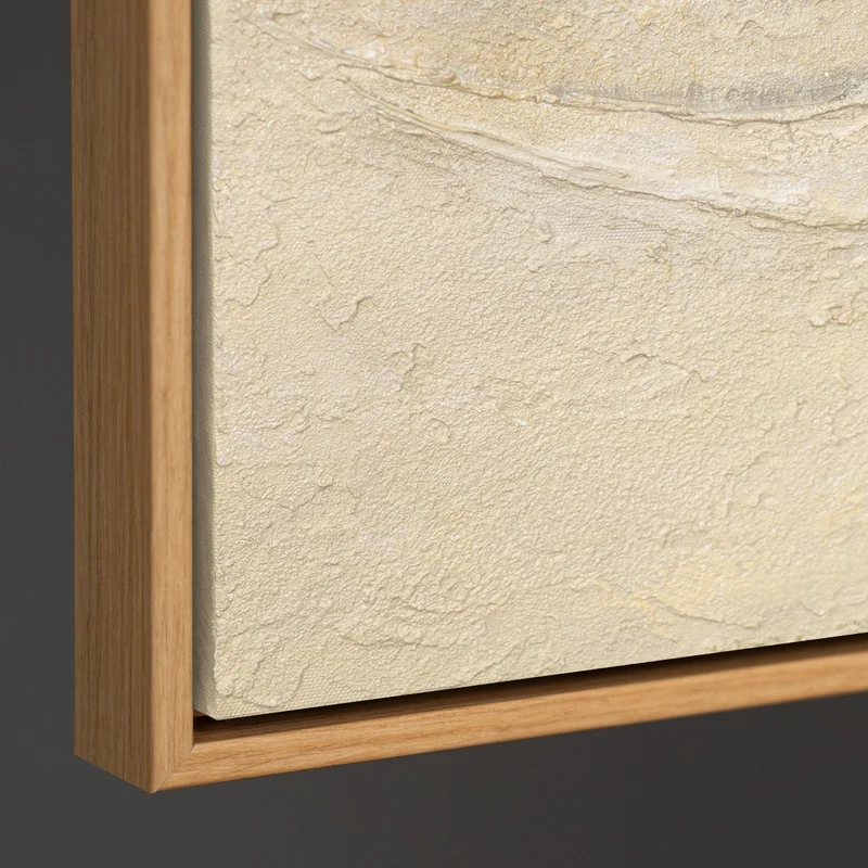 Handgemalte Naturtöne – Moderne Gemälde auf Leinwand mit Rahmen „Schatten und Sand“