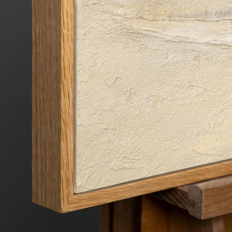 Handgemalte Naturtöne – Moderne Gemälde auf Leinwand mit Rahmen „Schatten und Sand“