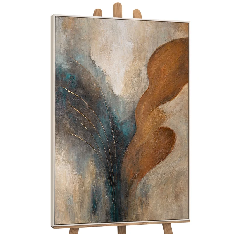 Handgemaltes Bild „Wind und Gold“ – Moderne Wandkunst mit Goldakzenten