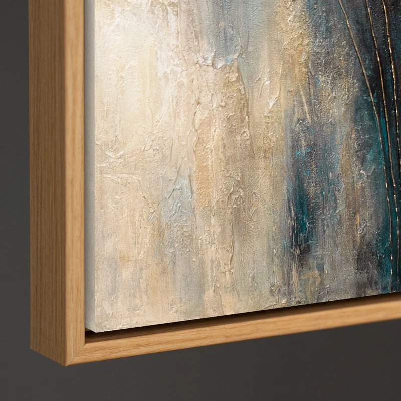 Handgemaltes Bild „Wind und Gold“ – Moderne Wandkunst mit Goldakzenten